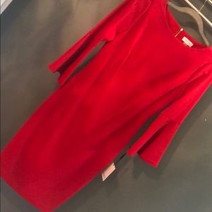 Calvin Klein bell sleeved red dress